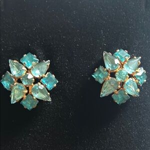 Vintage Blue Floral Earrings